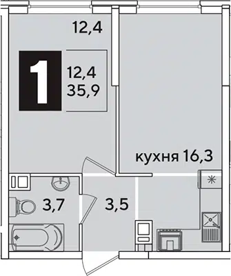Планировка 2Е-к.кв