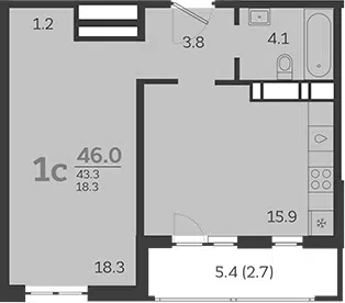 Планировка 2Е-к.кв