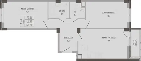 Планировка 3Е-к.кв
