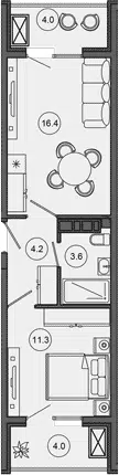 Планировка 2Е-к.кв