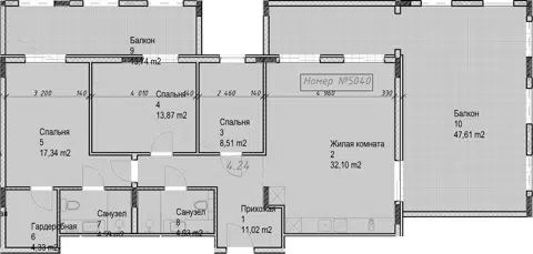Планировка 3-к.кв