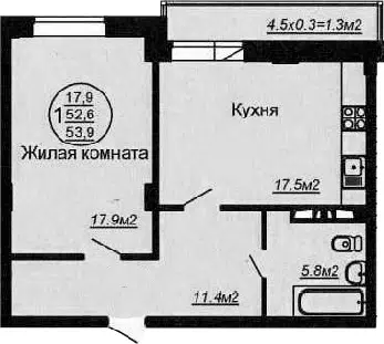 Планировка 2Е-к.кв