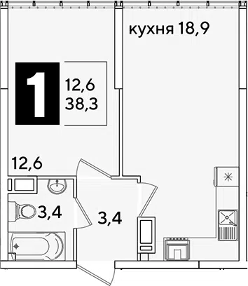 Планировка 2Е-к.кв