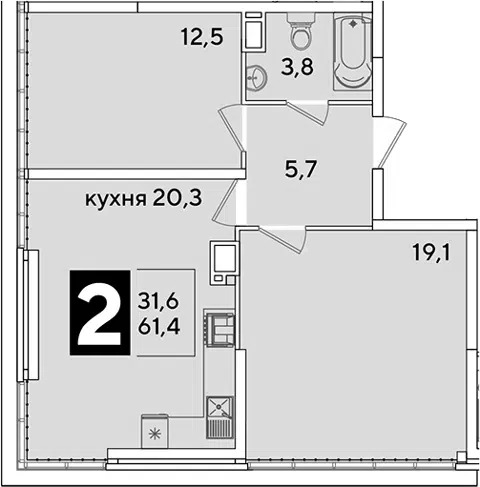 Планировка 3Е-к.кв