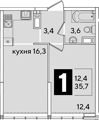 Планировка 2Е-к.кв