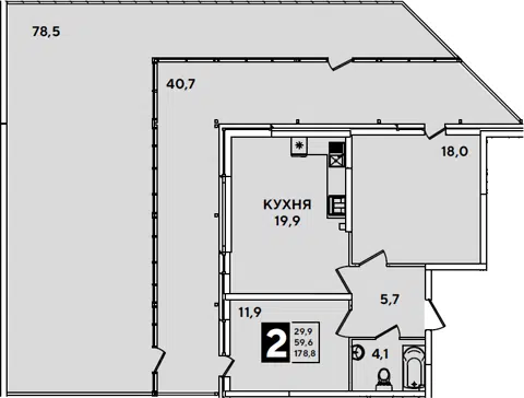 Планировка 3Е-к.кв