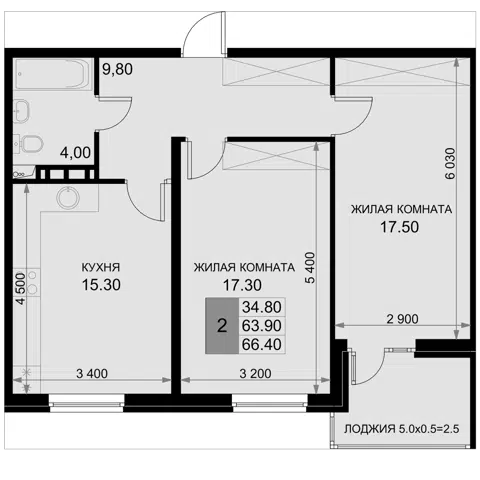 Планировка 3Е-к.кв