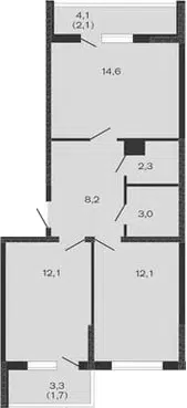 Планировка 2-к.кв