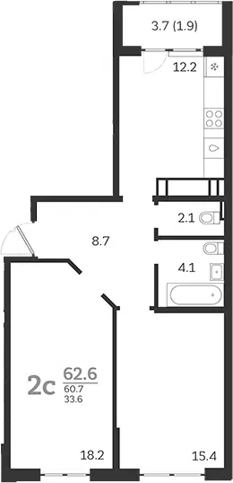 Планировка 2-к.кв