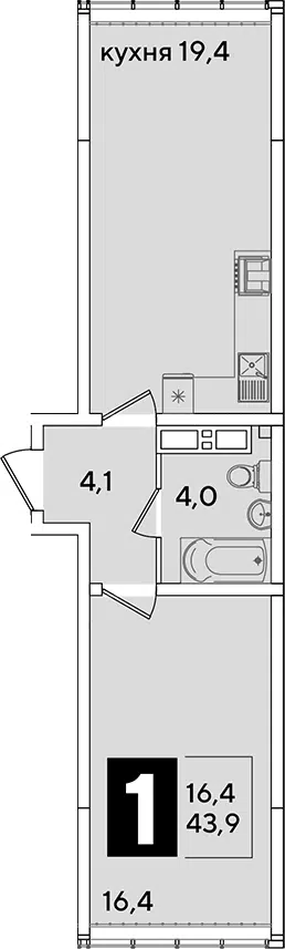 Планировка 2Е-к.кв