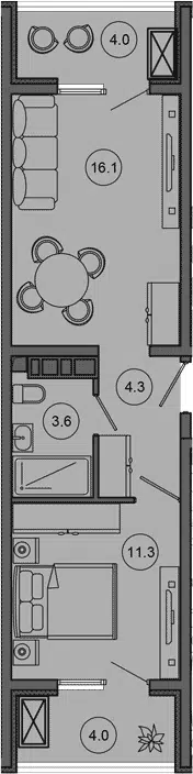 Планировка 2Е-к.кв