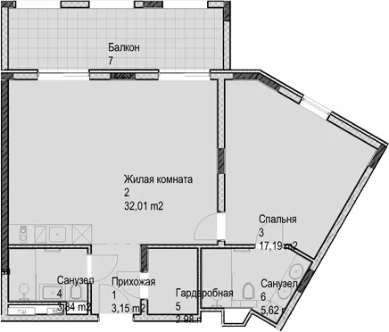 Планировка 2Е-к.кв