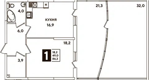 Планировка 2Е-к.кв
