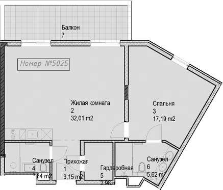 Планировка 2Е-к.кв