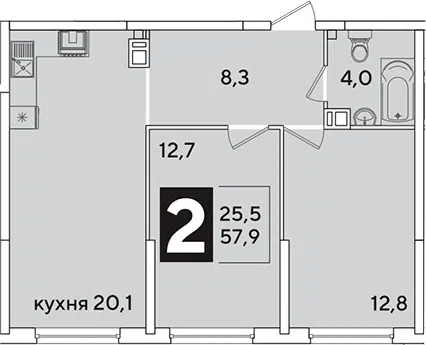 Планировка 3Е-к.кв