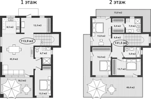 Планировка Коттеджи