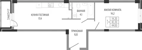 Планировка 2Е-к.кв