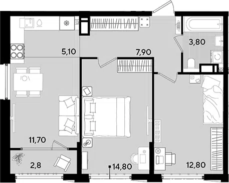 Планировка 3Е-к.кв