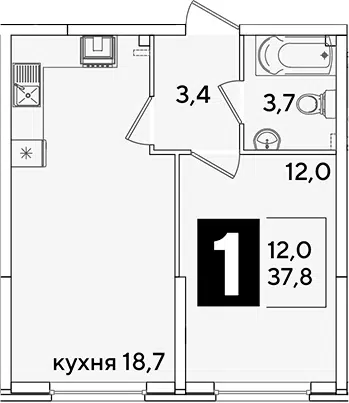 Планировка 2Е-к.кв