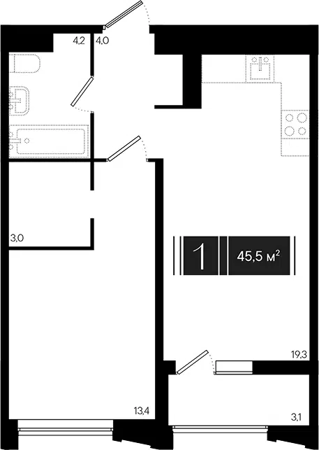 Планировка 2Е-к.кв