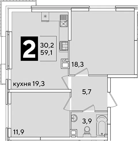 Планировка 3Е-к.кв