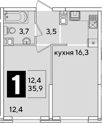Планировка 2Е-к.кв