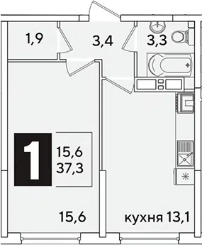 Планировка 1-к.кв