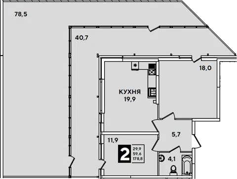 Планировка 3Е-к.кв