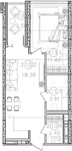 Планировка 1-к.кв