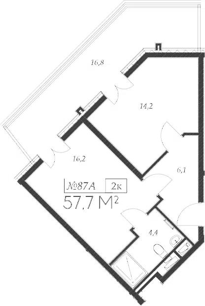 Планировка 2Е-к.кв
