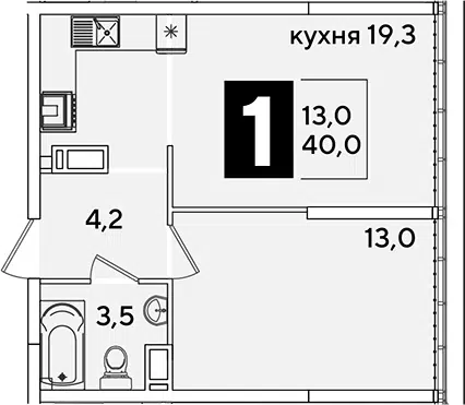 Планировка 2Е-к.кв
