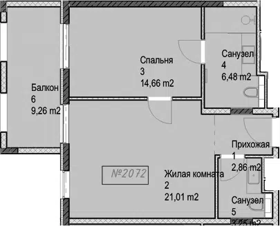 Планировка 2Е-к.кв