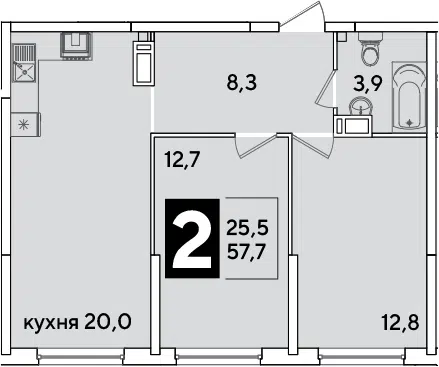 Планировка 3Е-к.кв