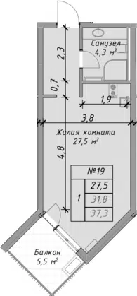 Планировка Студии