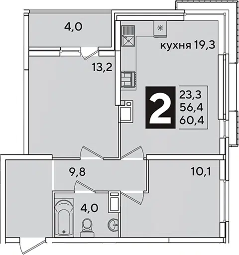 Планировка 3Е-к.кв