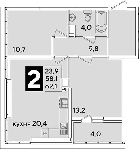Планировка 3Е-к.кв