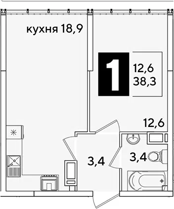 Планировка 2Е-к.кв