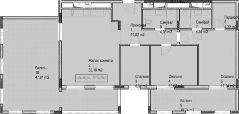 Планировка 3-к.кв