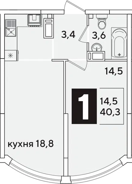 Планировка 2Е-к.кв