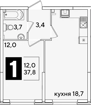 Планировка 2Е-к.кв