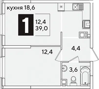 Планировка 2Е-к.кв