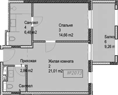 Планировка 2Е-к.кв