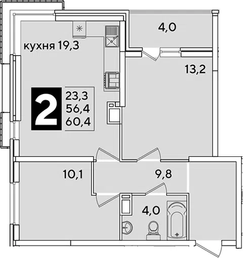Планировка 3Е-к.кв