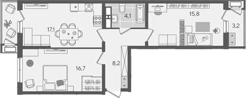 Планировка 3Е-к.кв
