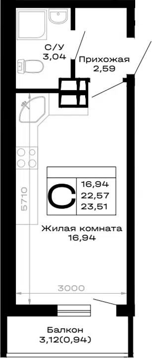 Планировка Студии