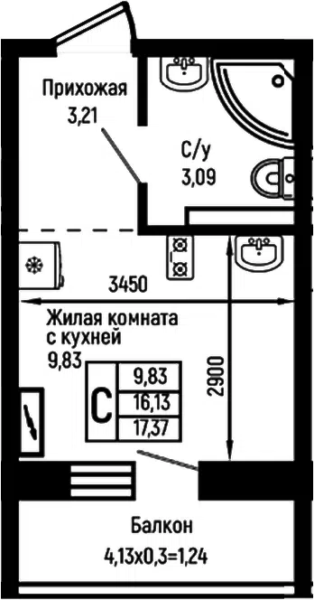 Планировка Студии