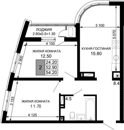 Планировка 3Е-к.кв