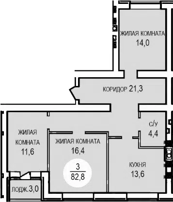 Планировка 3-к.кв
