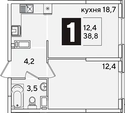 Планировка 2Е-к.кв