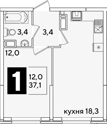 Планировка 2Е-к.кв